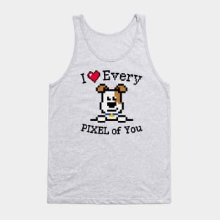 Pixelated jack russell terrier puppy with Inspirational quote Tank Top